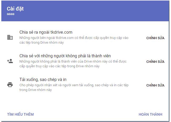 tạo google drive nhóm