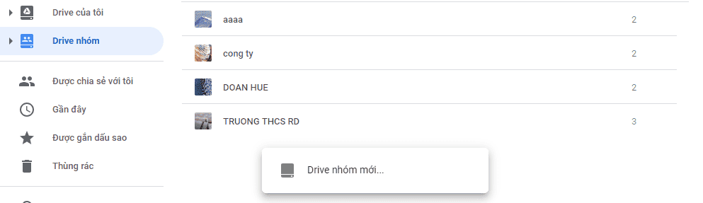 Cách tạo Drive nhóm