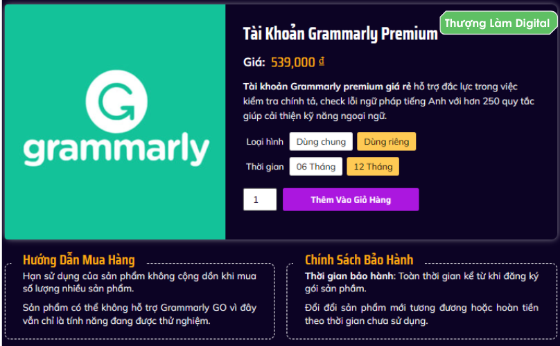 mua grammarly premium giá rẻ
